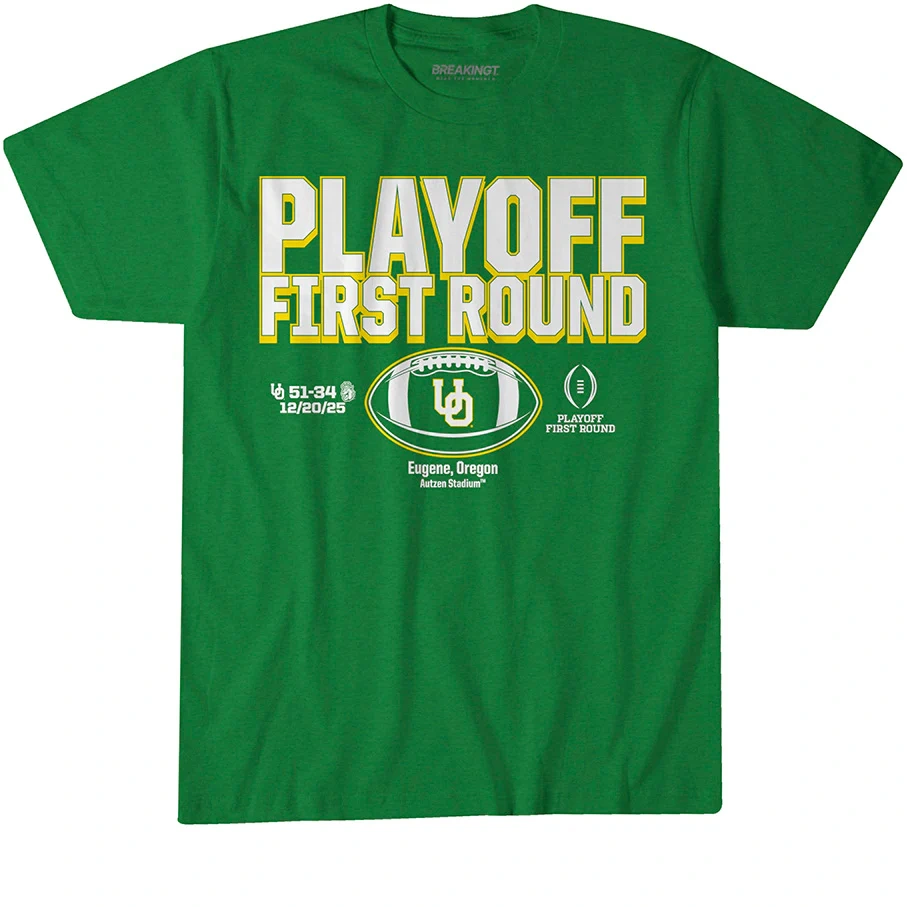 Oregon Ducks: 2025 Cfp First Round Winner - Adult T-shirt/small