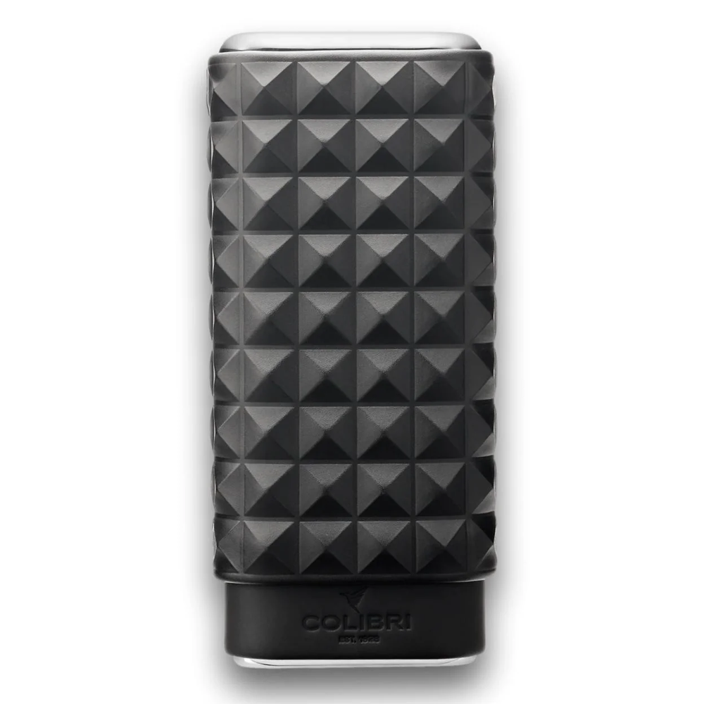 Colibri Quasar Leather 3-finger Hard Cigar Cases - Black