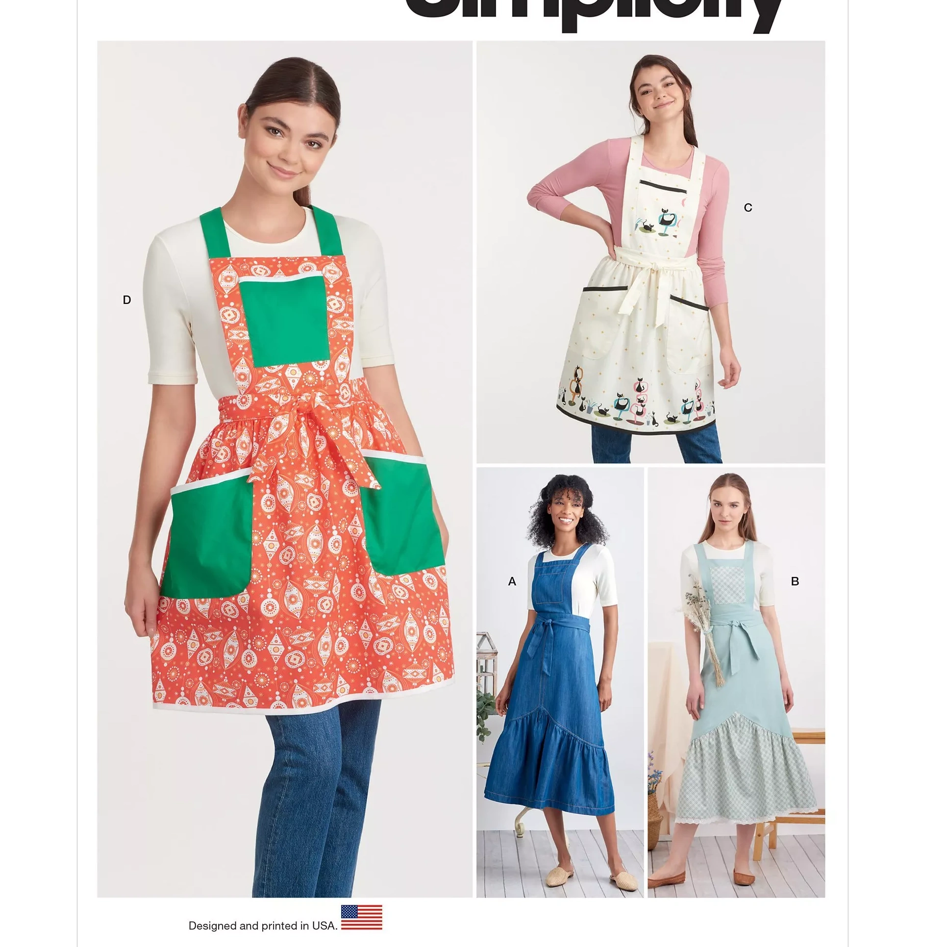 Simplicity Misses' Aprons Sewing Pattern, S9435, A