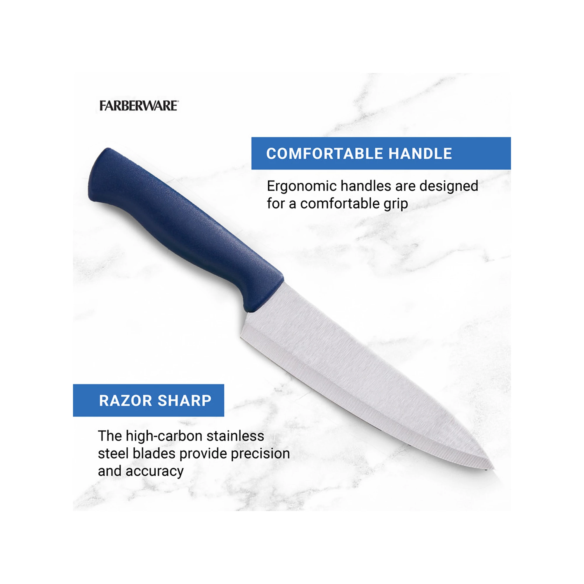 Farberware 4-pc. Essential Stainless Steel Razor-sharp Knife Set