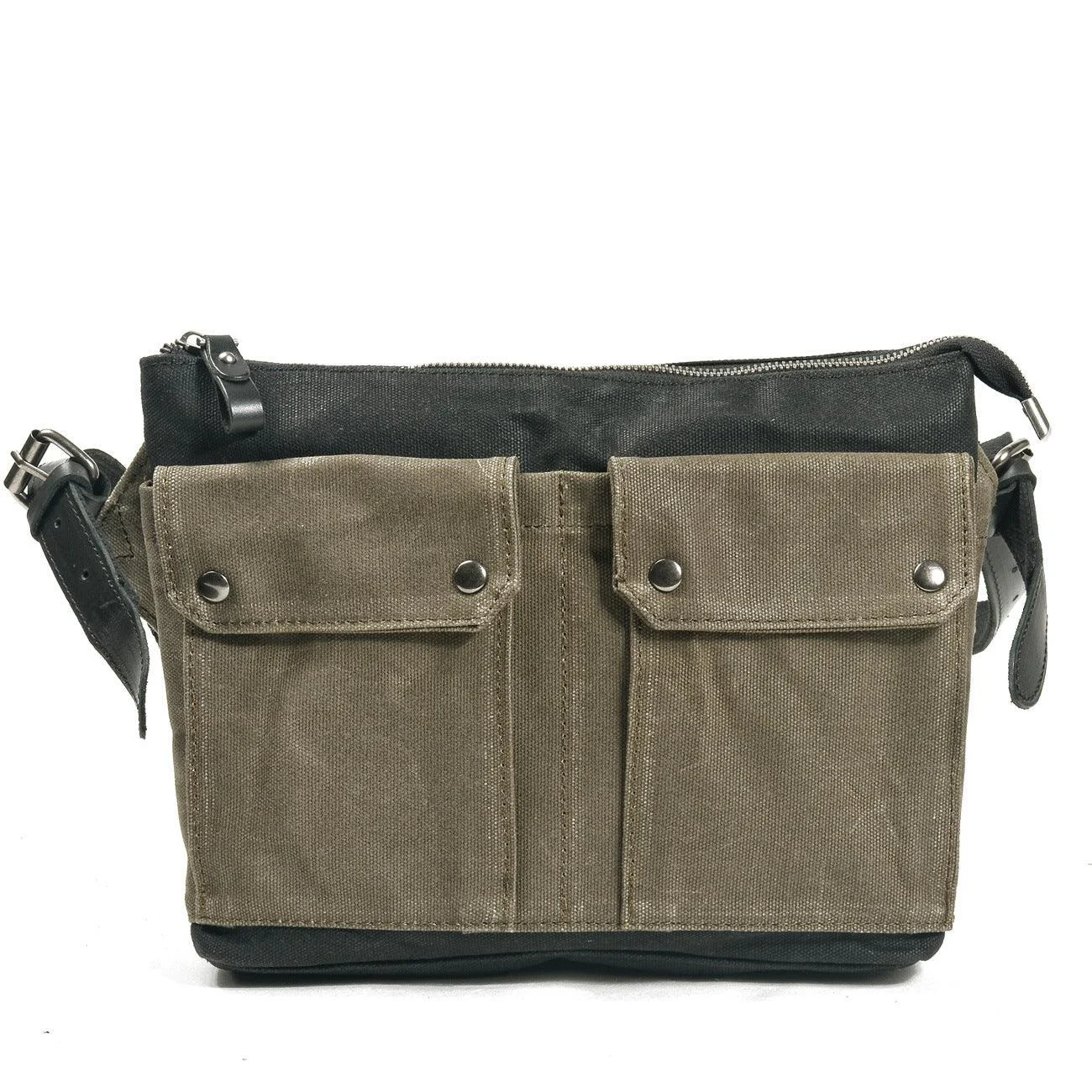 Vintage Wax Canvas Messenger Bag Colorblock - Green