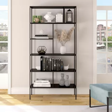 Hudson&canal 5-tier Winthrop Bookcase, Blackened Bronze