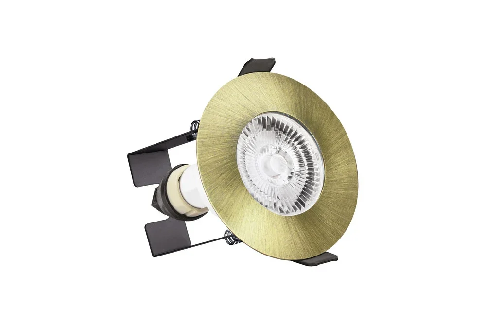 Integral Ildlfr70d046 Evofire Fire Rated Downlight 70mm Cutout Ip65 Antique Brass Round +gu10 Holder & Insulation Guard
