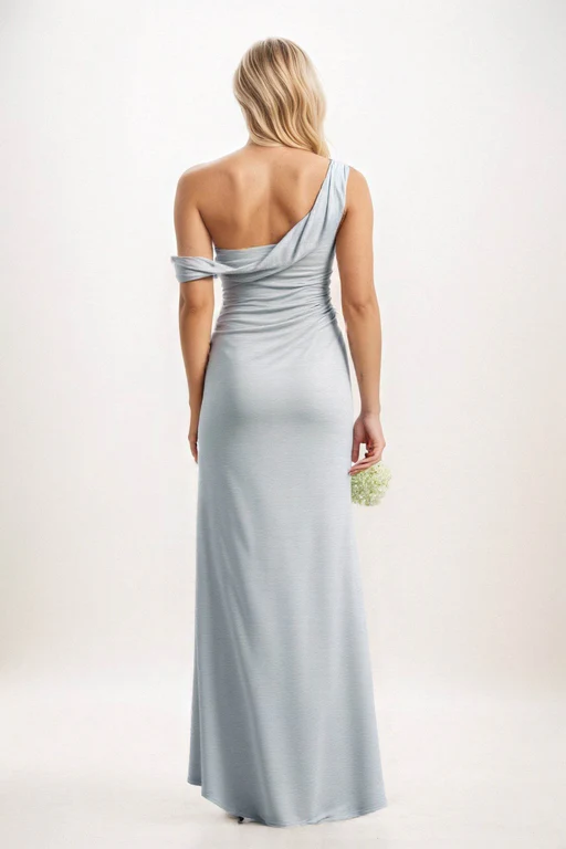 Sheath-column Floor Length Chiffon Bridesmaid Dress Cb0349 - Dark Navy