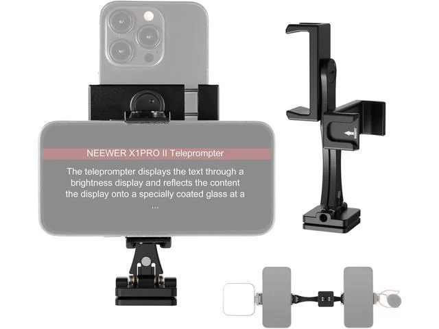 Neewer Metal Phone Tripod Mount Adapter With Arca Qr Base, 360° Rotatable Dual Cell Phone Clip Clamp Holder With 4 Cold Shoes Compatible With Iphone