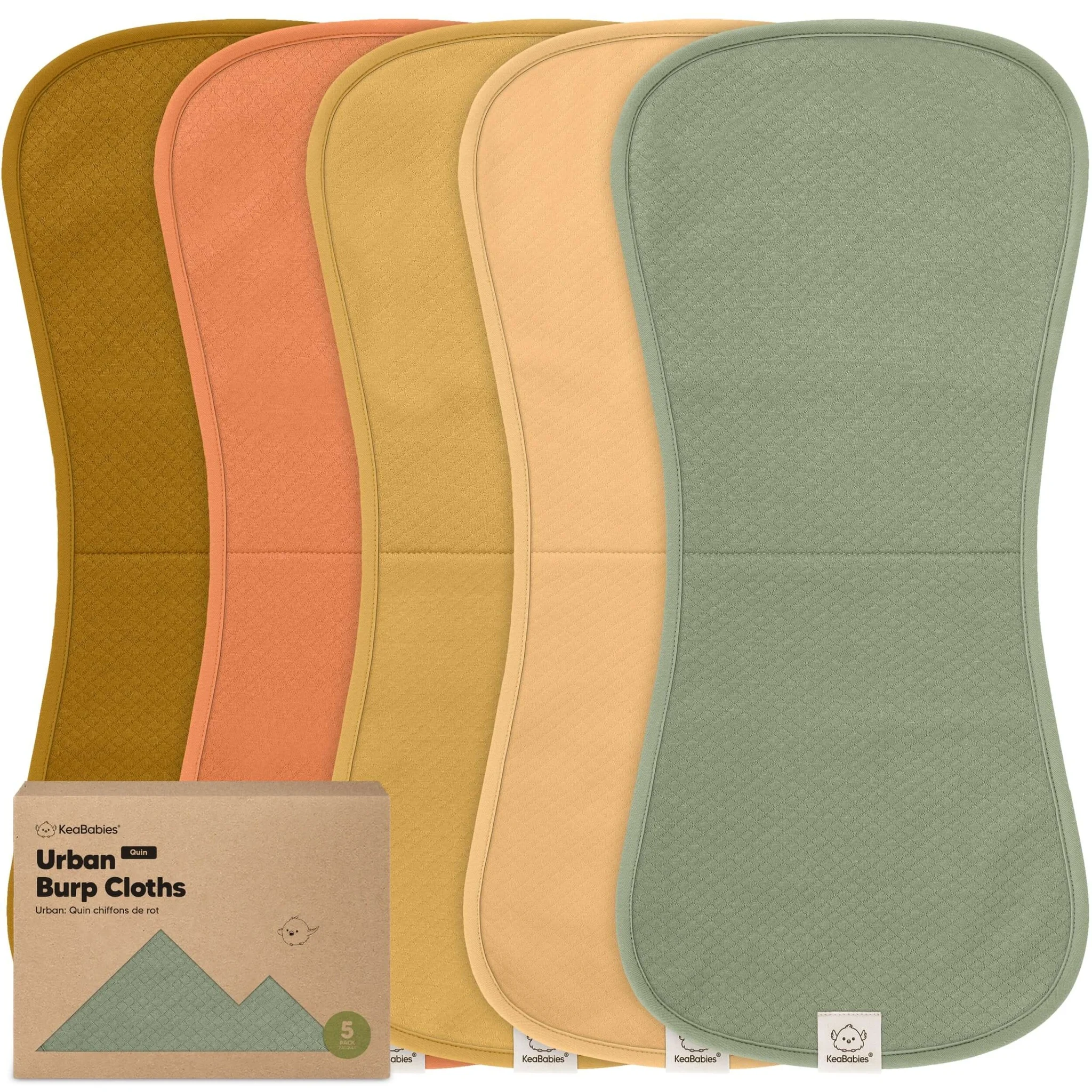 5-pack Urban Quin Burp Cloths (phase)