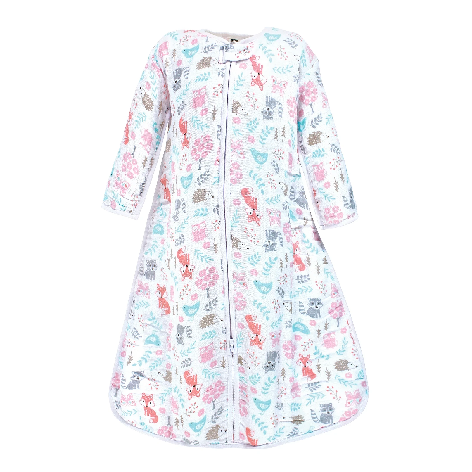 Hudson Baby Infant Girl Long Sleeve Muslin Sleeping Bag, Wearable Blanket, Sleep Sack, Woodland Fox