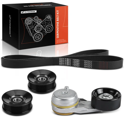 4 Pcs Serpentine Belt Drive Component Kit For 2003-2007 Ford F-550 Super Duty