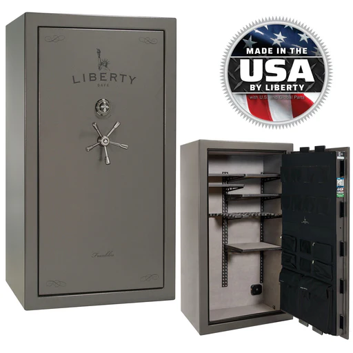 Franklin 50 Safe - Gray Gloss / Gray Faux Leather / Black Chrome Hardware/mechanical Lock