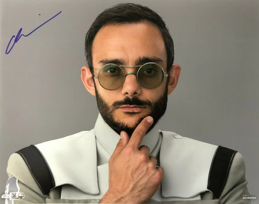 Omid Abtahi Signed Star Wars Mandalorian Pershing 11x14 Photo Topps Coa Auto