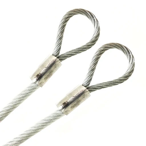 6-100in Made To Order - Vinyl Coated To 1/4in -premium 304 Grade - Stainless Steel 7x19 Braided 1/8 Core Wire Cable Tin Sleeved Loop Ends - 26in