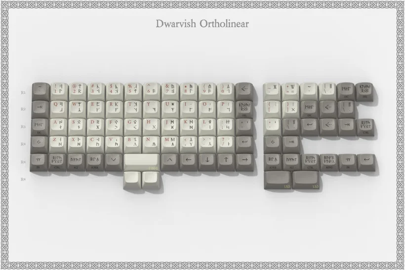 Drop + The Lord Of The Rings™ Mt3 Dwarven Keycap Set - Dwarvish Numpad