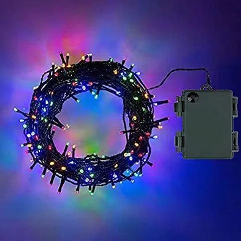 50 Multicolour Leds Battery Operated Fairy Lights Waterproof 8 Changing Modes Timer