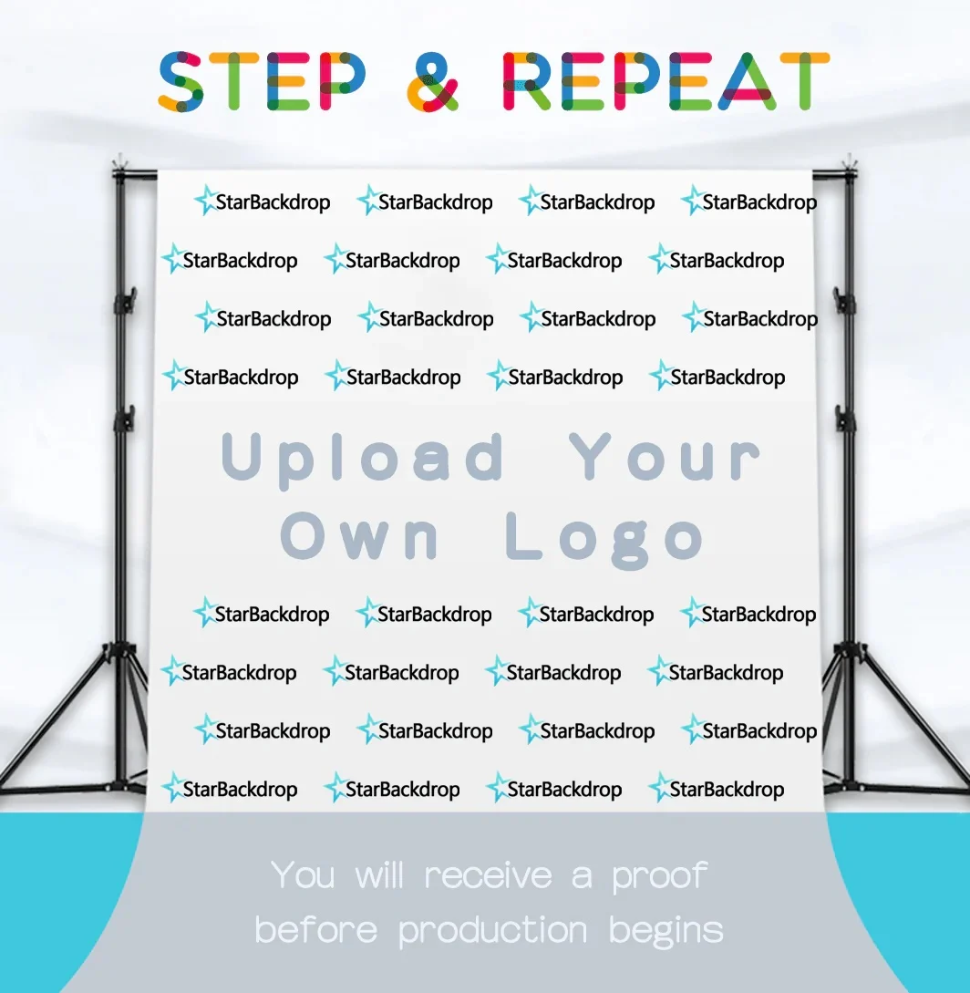 Step & Repeat Backdrop (upload Your Custom Logo) - 5'w*5'h(1.5*1.5m)