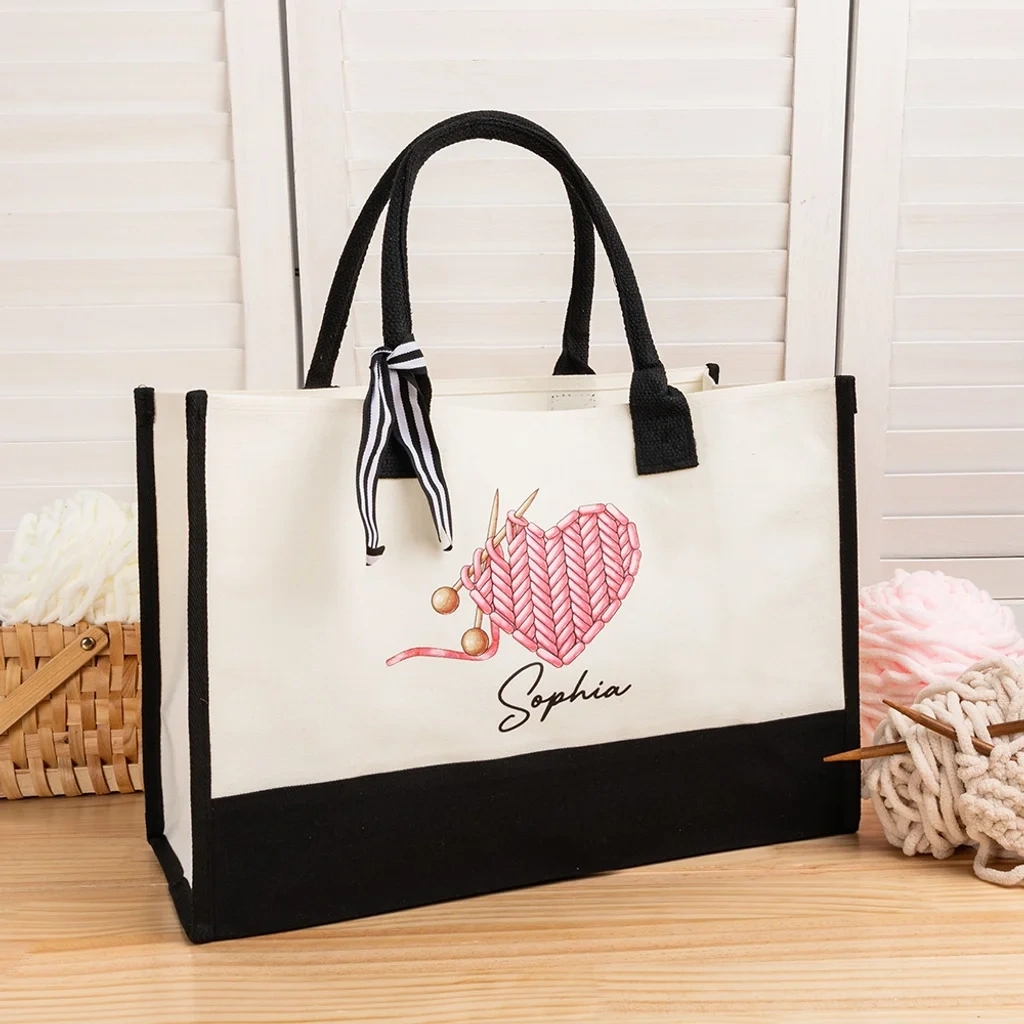 Bolsa De Lona Personalizada Con Nombre Y Forro Impermeable Para Los Amantes De La Costura - Callie