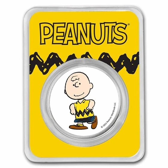 Peanuts Charlie Brown 1 Oz Colorized Silver Round