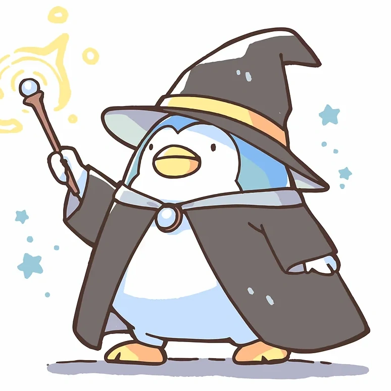 Penguin Wizard Cartoon With Curse