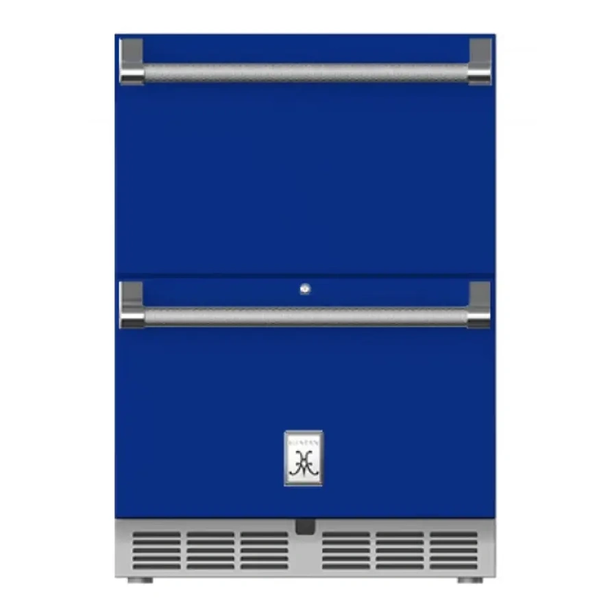 Hestan Grfr24bu 24 Inch Outdoor Undercounter Refrigerator/freezer Drawers With 5.2 Cu. Ft. Capacity, Led Interior Lighting, Locking Drawers, Adjustable Leveling Legs (prince Blue)