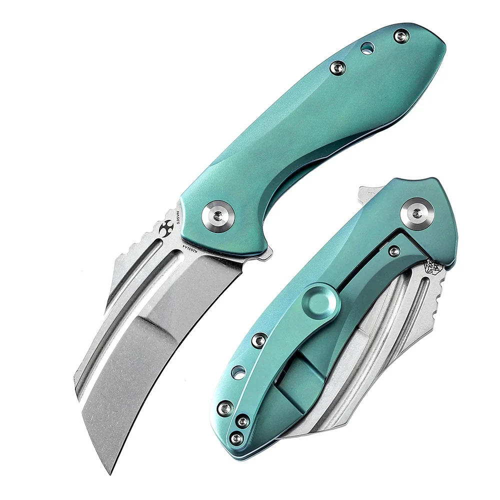 Kansept Ktc3 Flipper Knife Green Titanium Handle (2.69'' Cpm-s35vn Blade) Koch Tools Design-k1031a4
