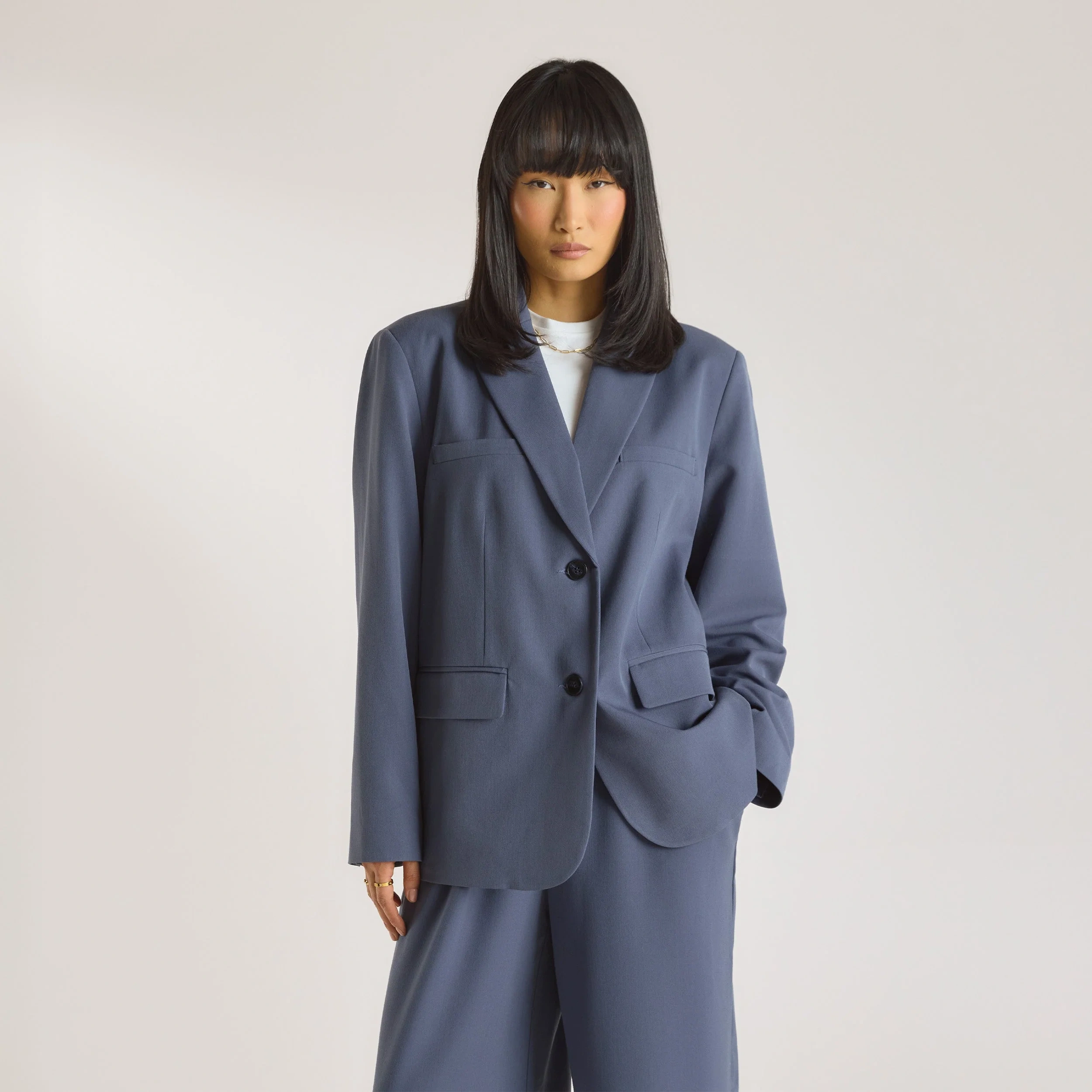 Oversized Blazer - Blue - 6
