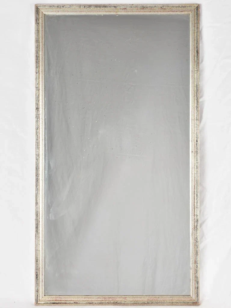 1950s Mirror W/ Silver Frame - Rectangular 37¾" X 20½"