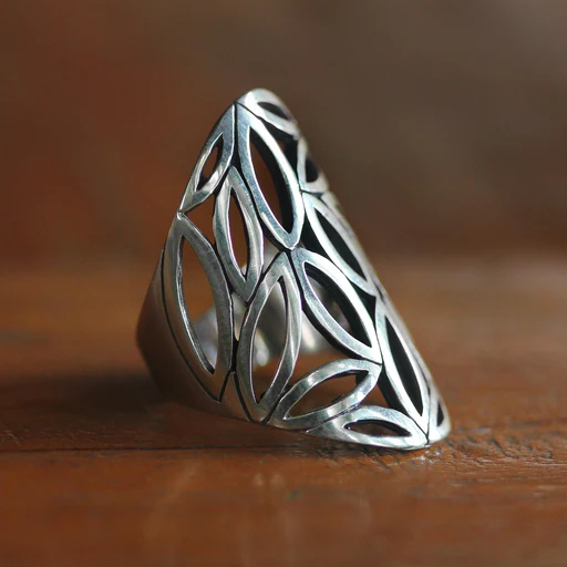 Sterling Silver Cocktail Ring - Bamboo Breeze - 5 (member)