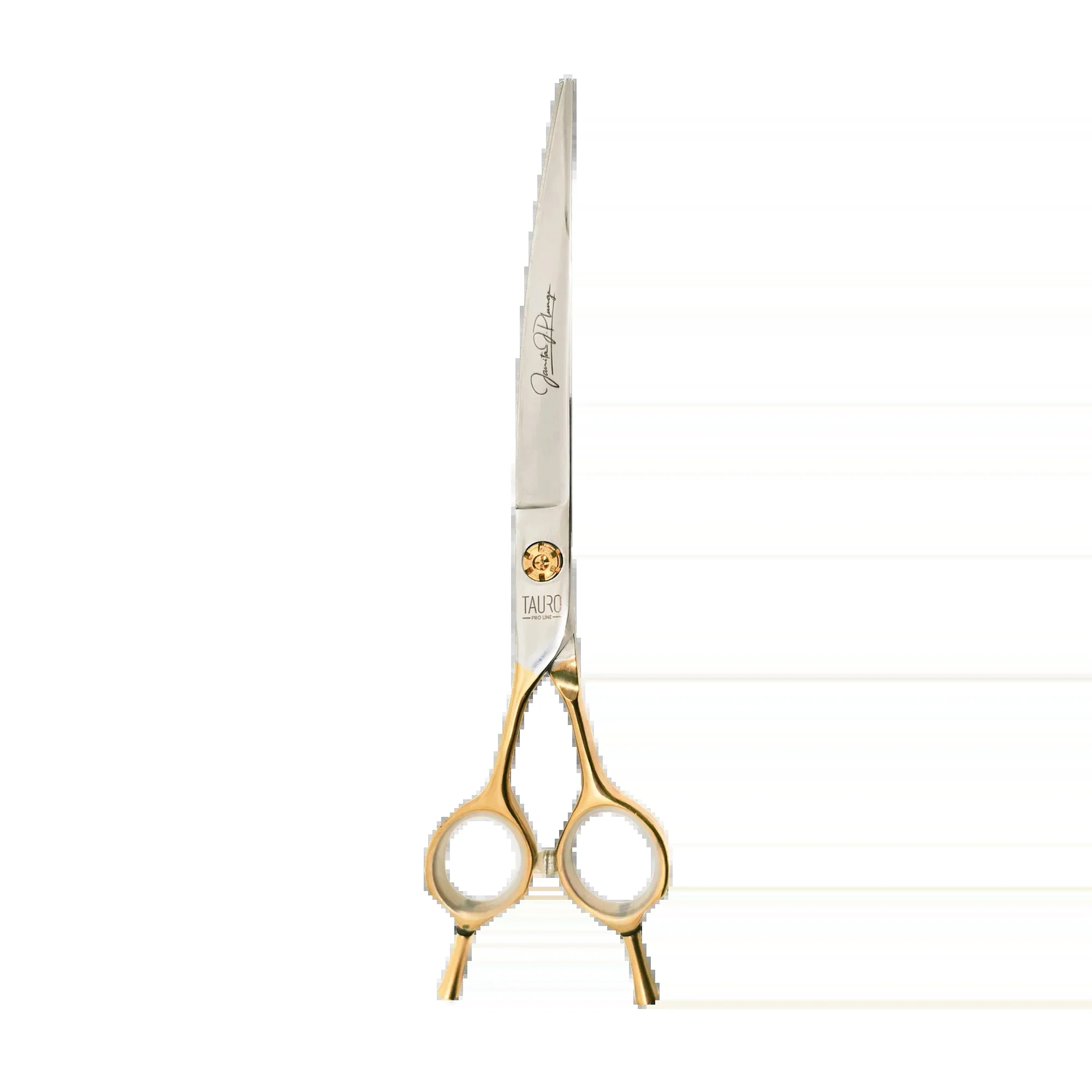 Tauro Pro Line Janita Plungė Stainless Steel Cutting Scissors Double Finger Rest Curved Ergonomic Extremally Sharp For The Left-handed