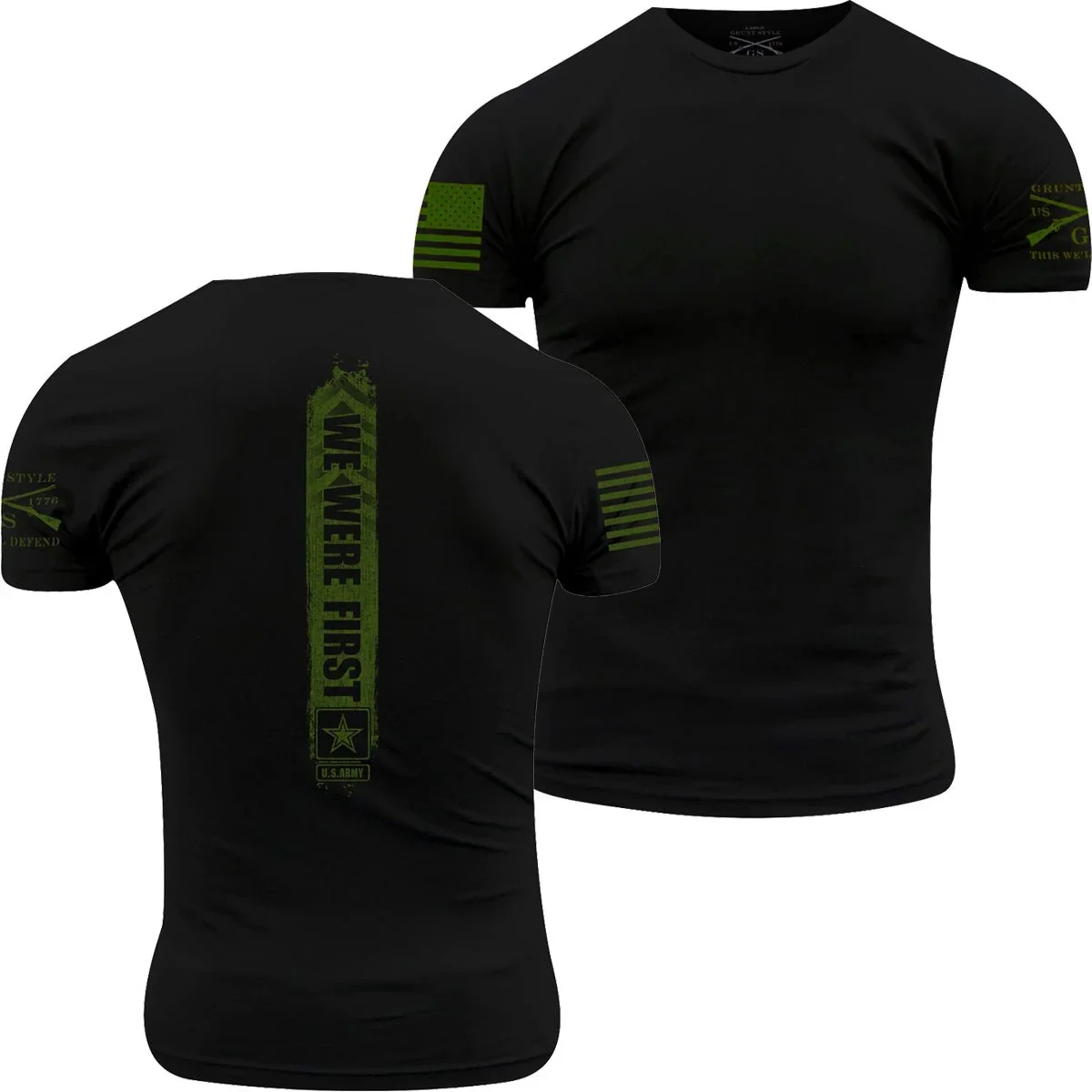 Grunt Style Army - We Were First T-shirt - Green Ink