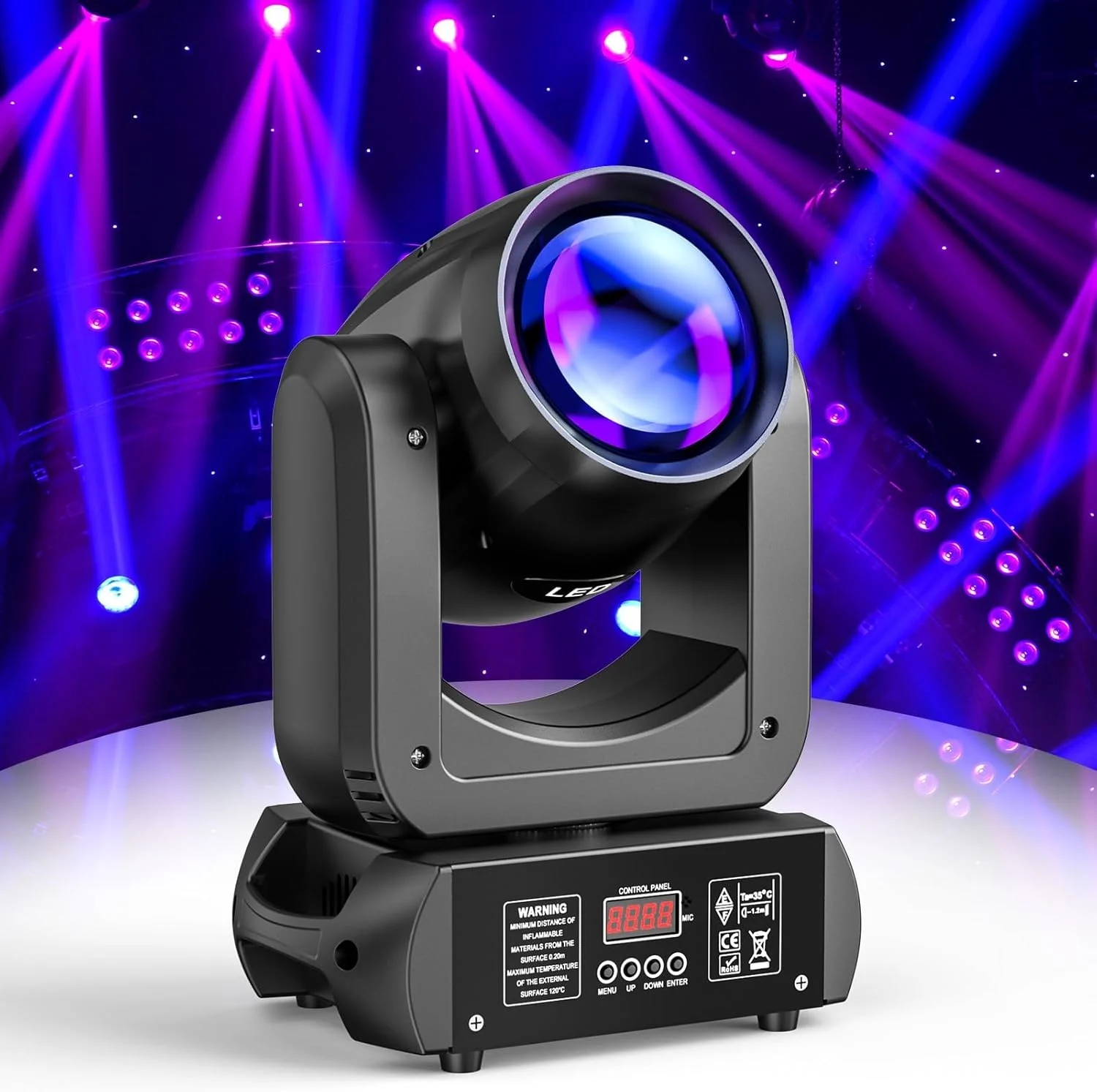 150w Led Rgbw Beam Moving Head Light - E19 - 4pcs/uk Plug