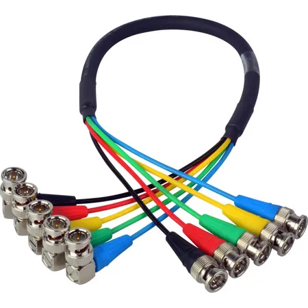 Laird 6' 5-channel 6g-2k 1080i Hd-sdi Right Angle Bnc To Kings Bnc Video Monitoring Output Cable For Aja Cion Camera