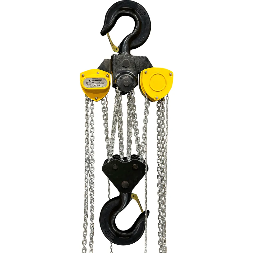 Oz Lifting Products Manual Chain Hoist W/ Overload Protection, 30 Ton Capacity, 15' Lift