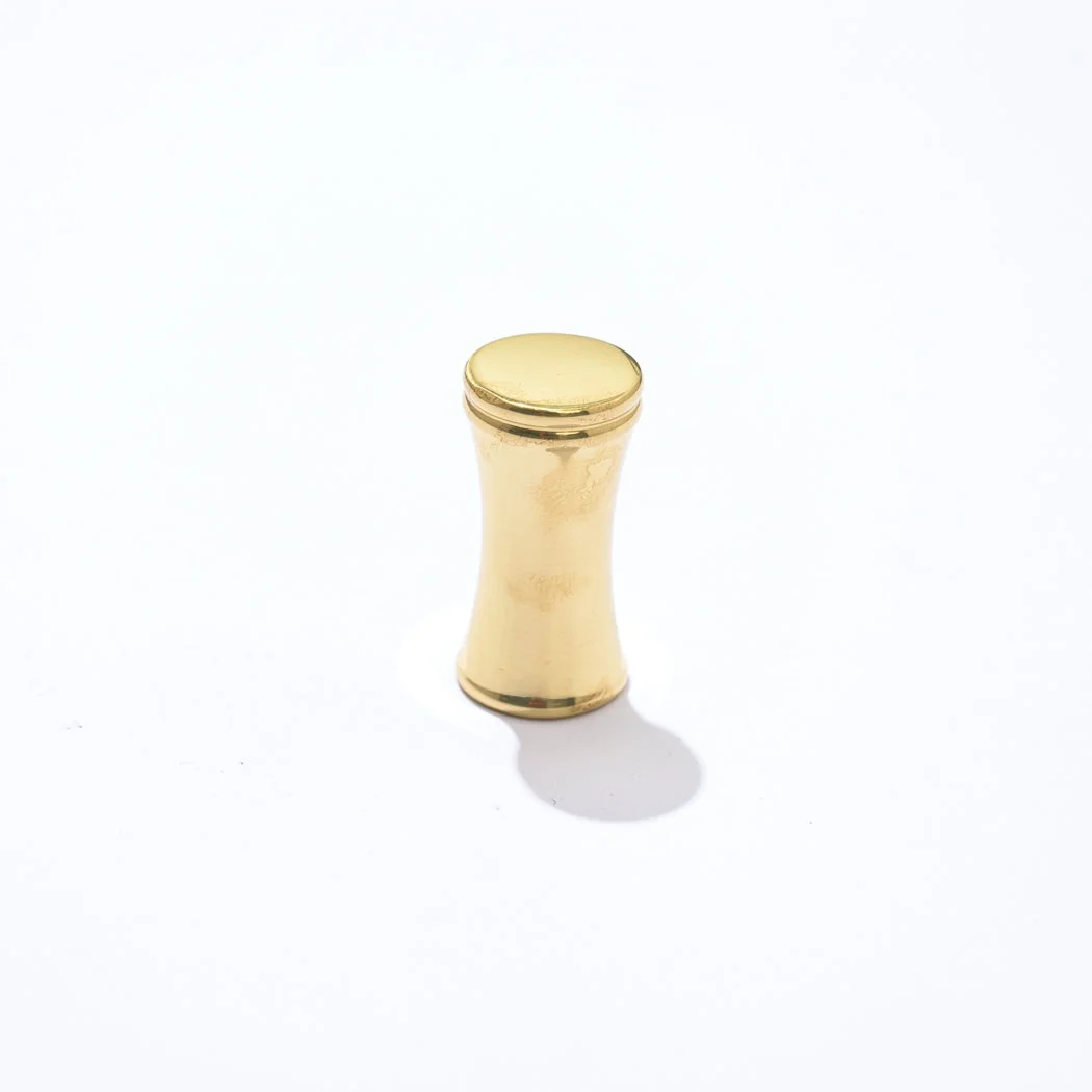 Bute Bamboo Brass Thumb Knob - Unlacquered Polished Brass