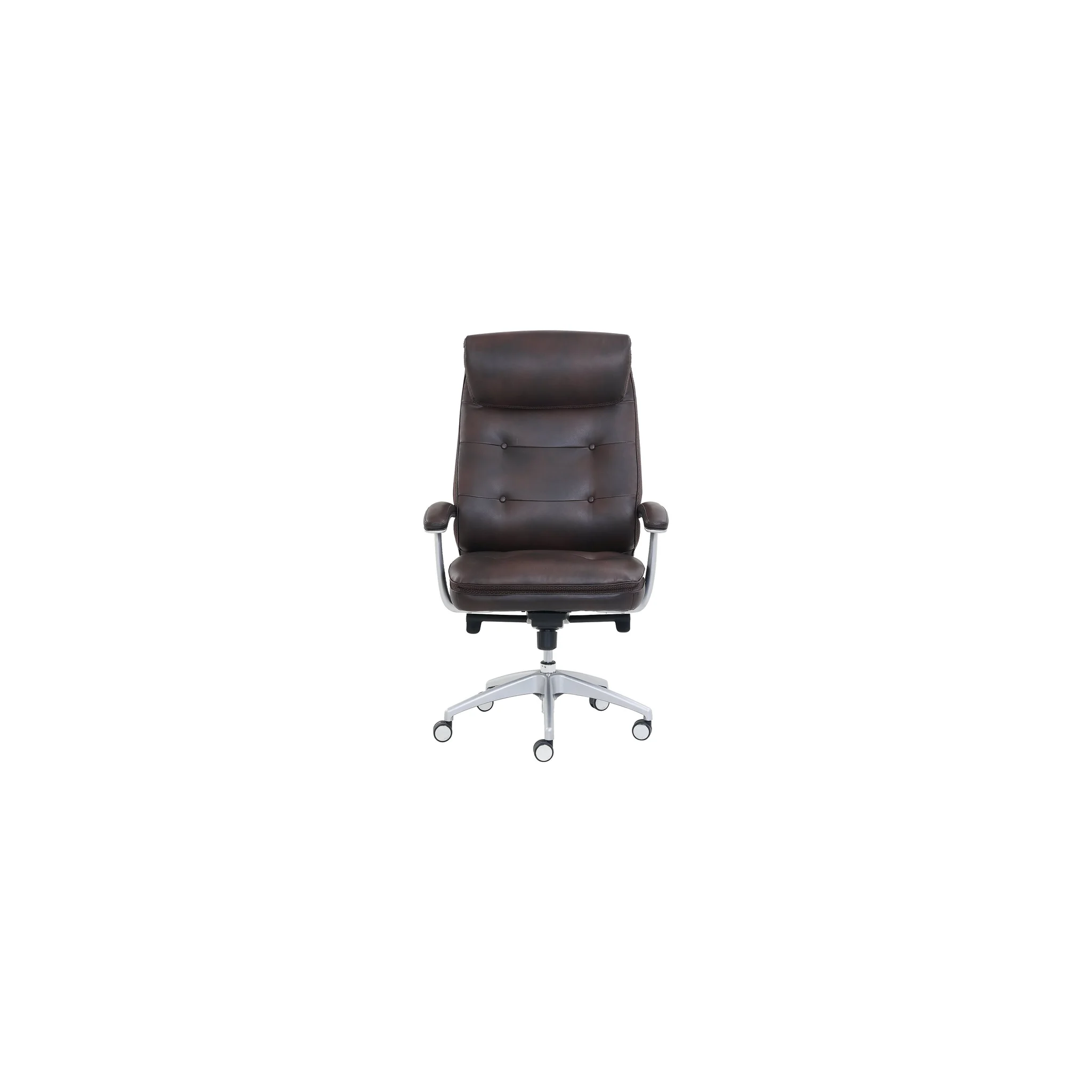 Beautyrest Royo Ergonomic Leather Executive Big & Tall Chair, 400 Lb. Capacity, Brown (51449)