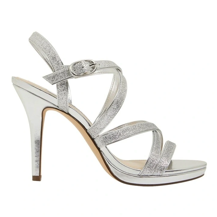 Nina Reatha Silver Glitter Sandals