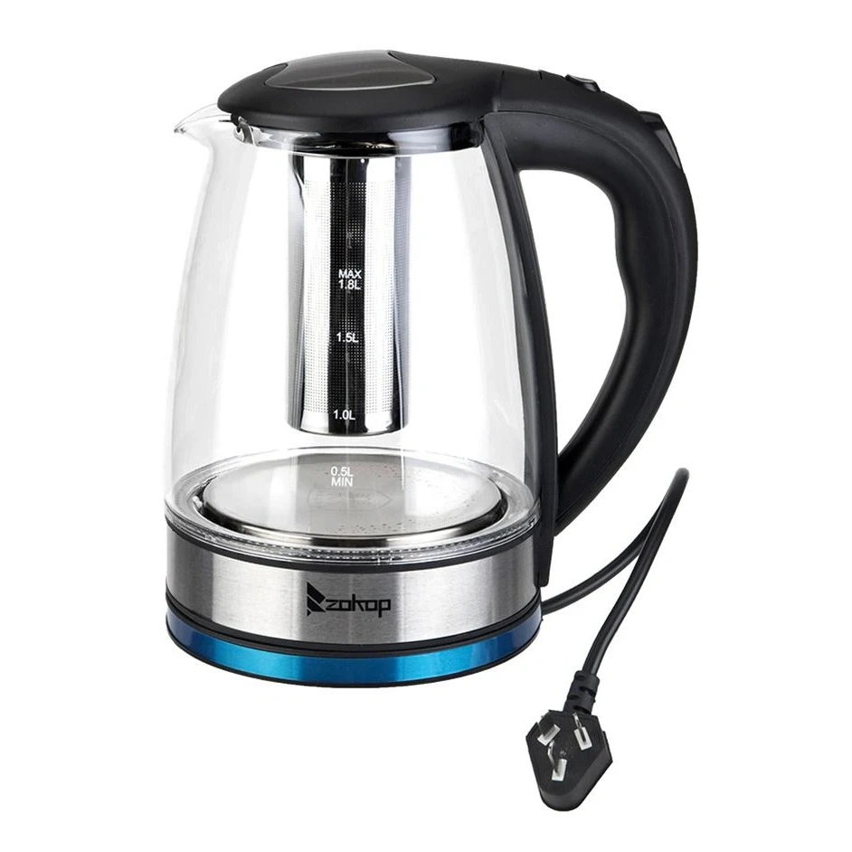110v 1500w 1.8l Electric Glass Kettle With Filter