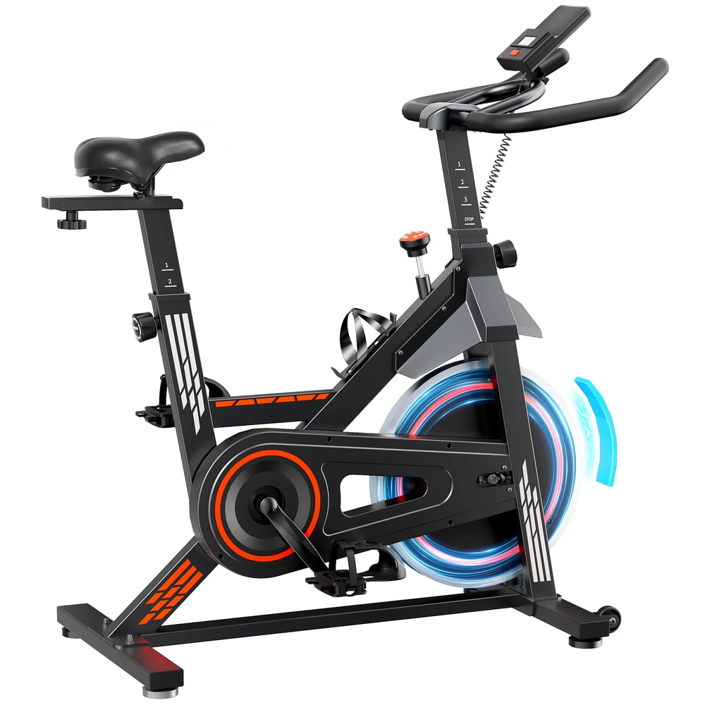 Naipo Exercise Bike Indoor Cycling Bike With 300lbs. Big Seat Cushion For Home Cardio Leg Workout