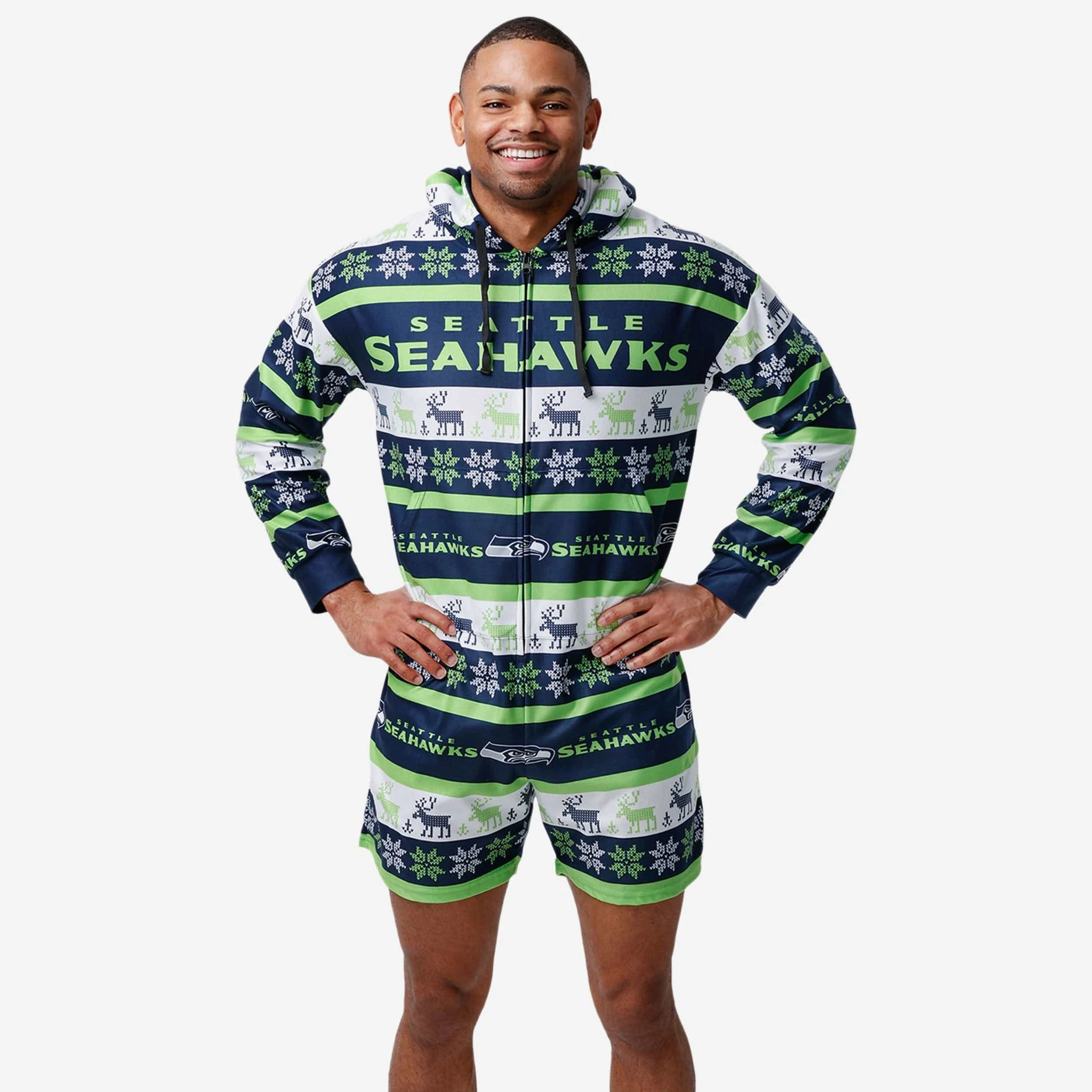 Seattle Seahawks Ugly Short One Piece Pajamas