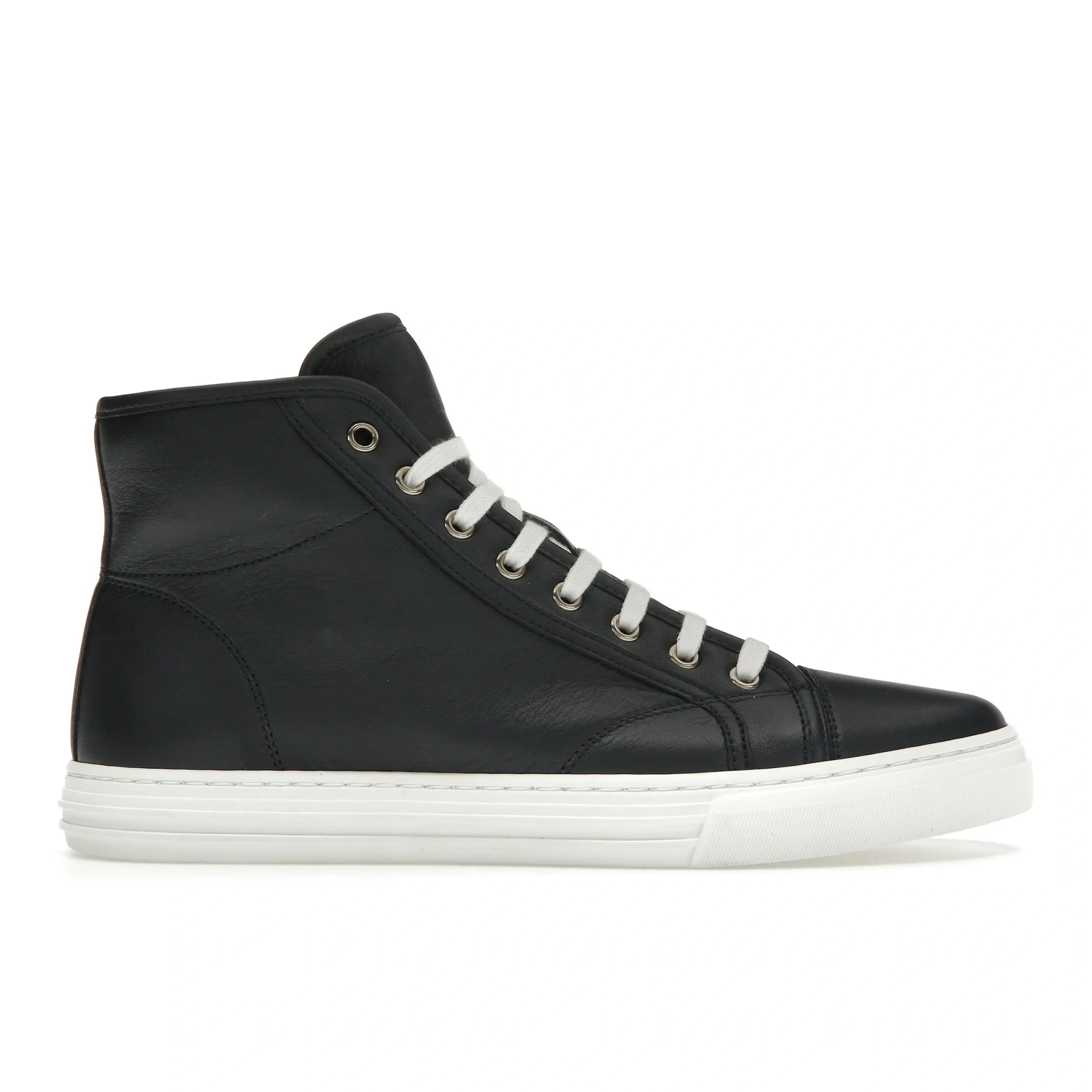 Gucci Leather High Top Sneaker Dark Blue