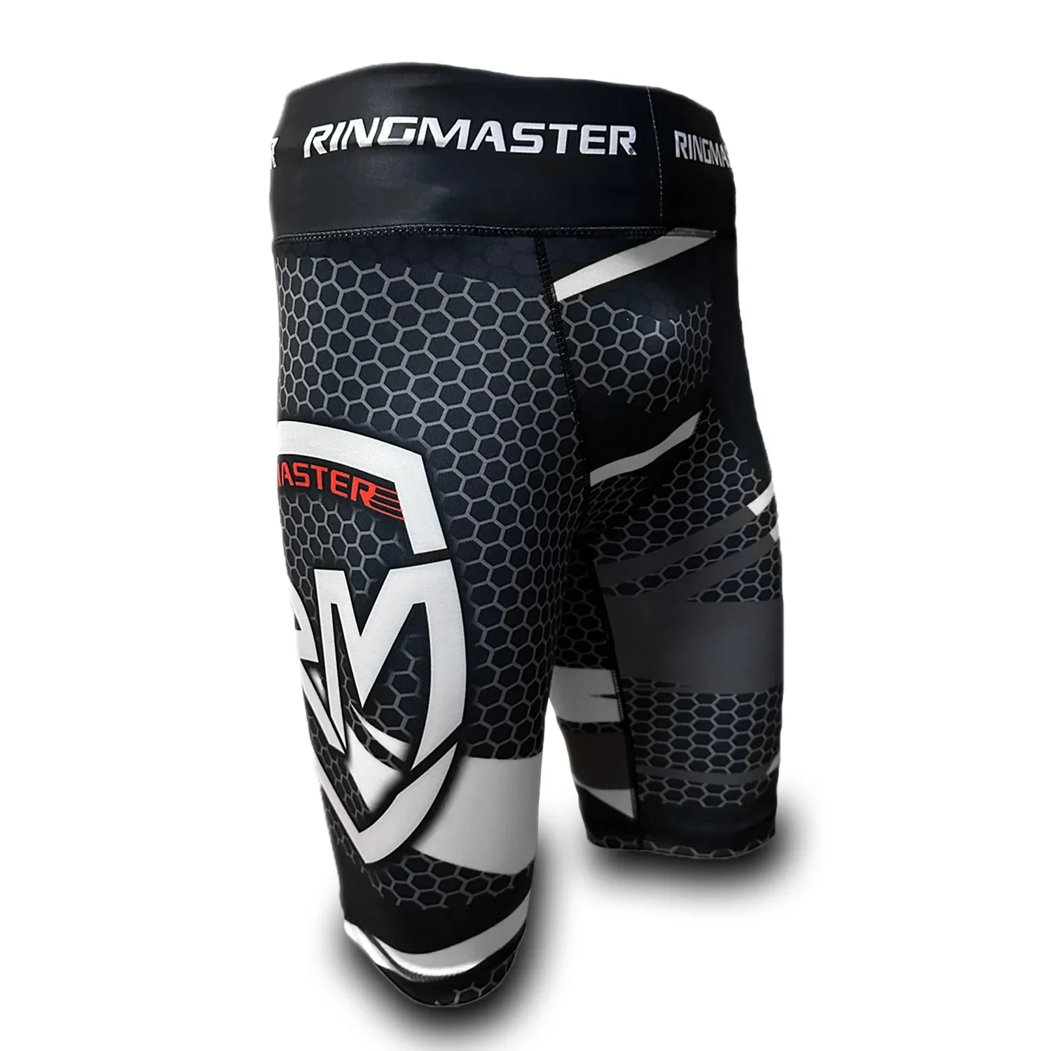 Ringmaster Sports Warrior Series Compression Shorts Black White - X-small - Teenager