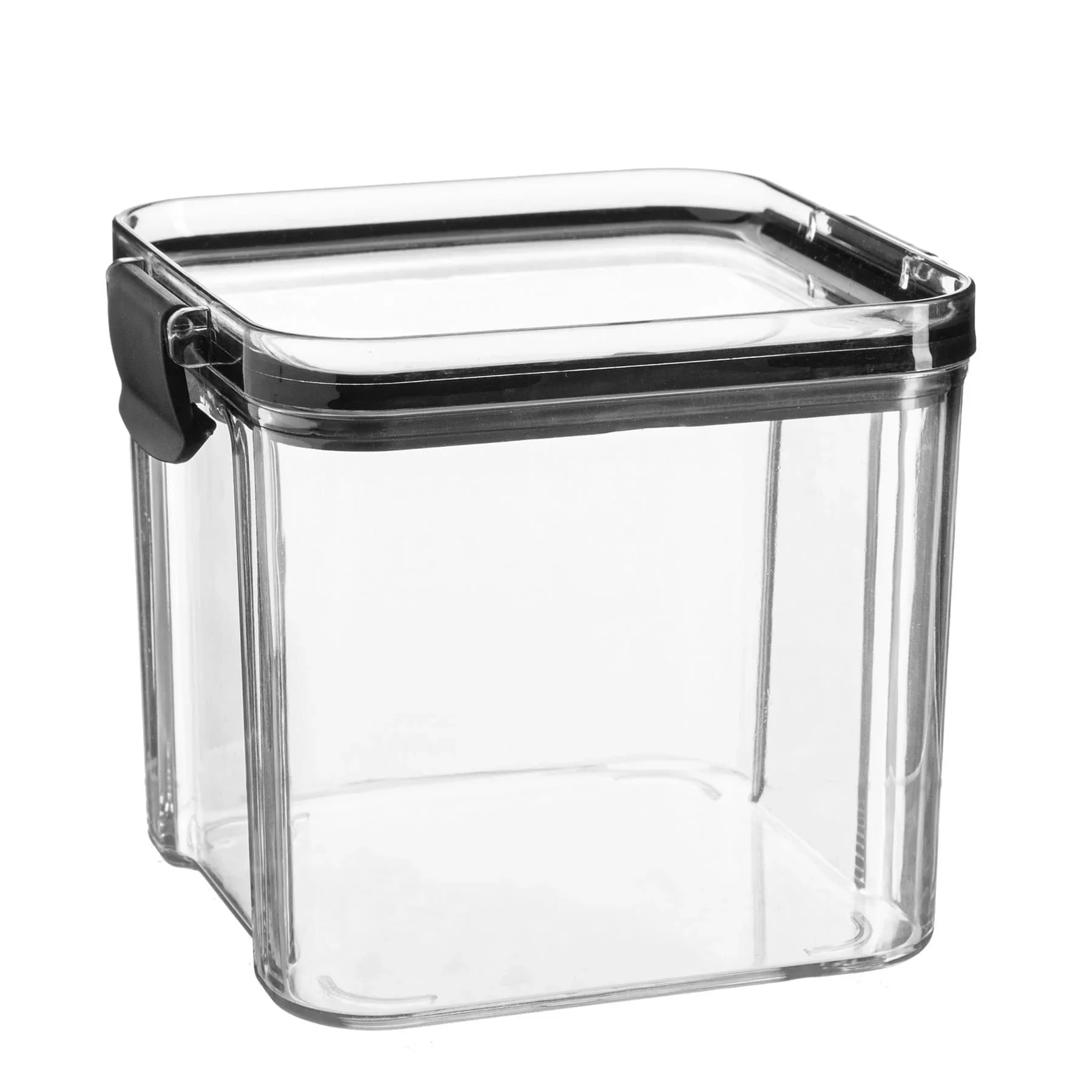700ml Air Tight Plastic Food Storage Container Air Tight And Flip Top Lids. - Black