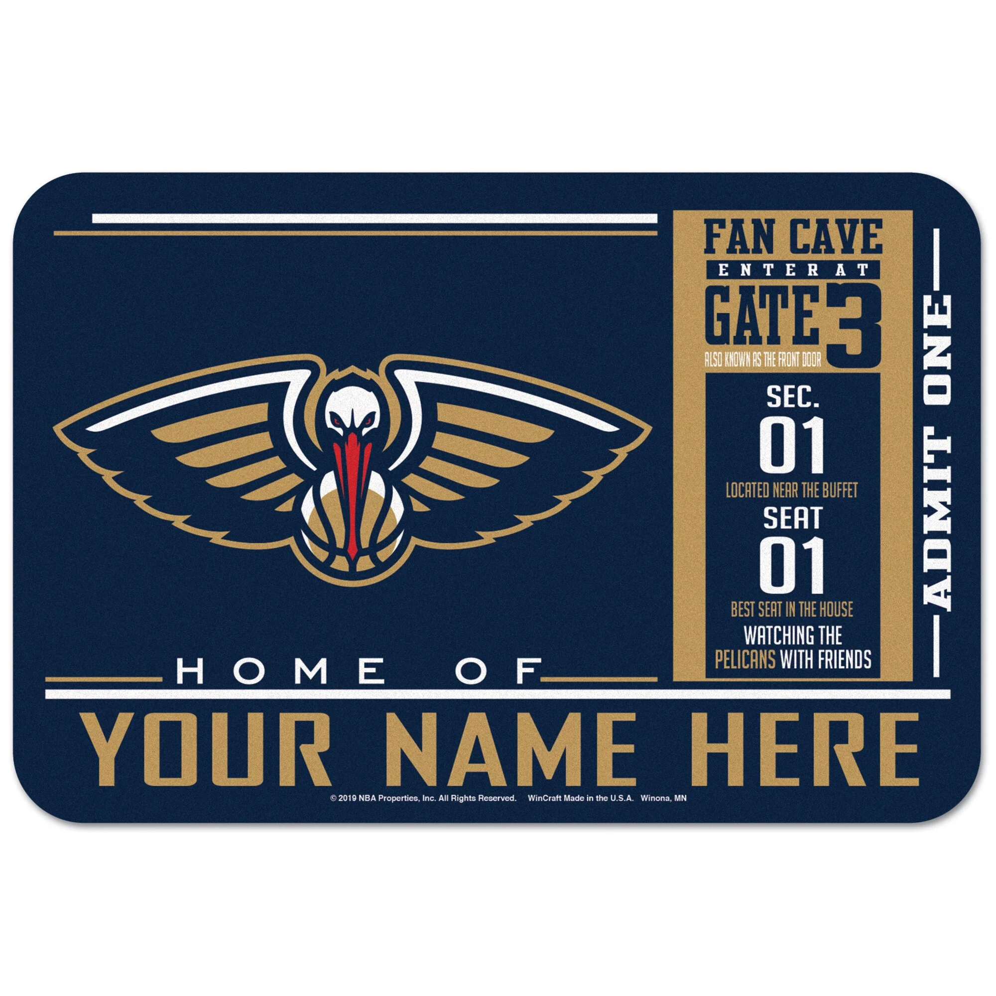 New Orleans Pelicans Wincraft 20'' X 30'' Personalized Floor Mat
