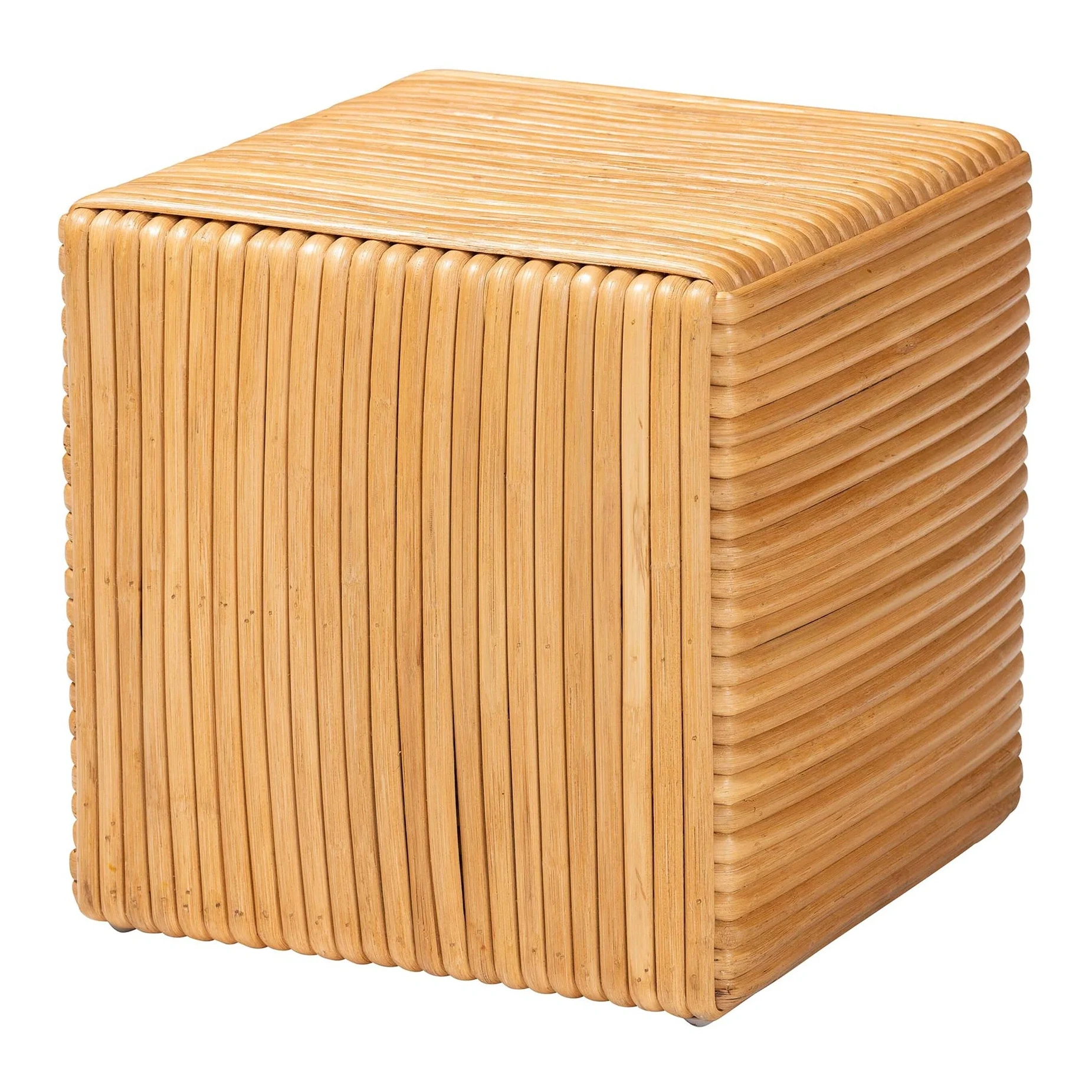 Karina Bohemian Light Honey Rattan Footstool