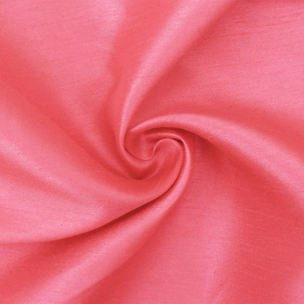 Hot Coral Pink Solid Poly Antique Satin Woven Fabric