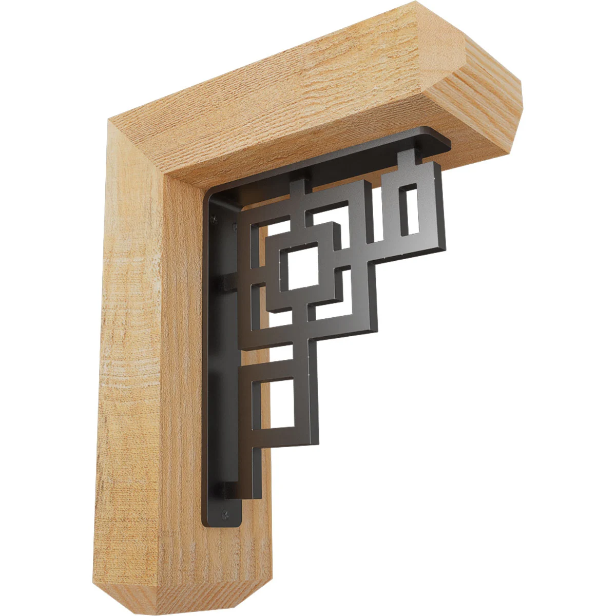 4"w X 9 1/2"d X 12"h Eris Craftsman Ironcrest Rough Sawn Bracket, Douglas Fir (1 1/2"w X 5 1/2"d X 8"h Iron Bracket)