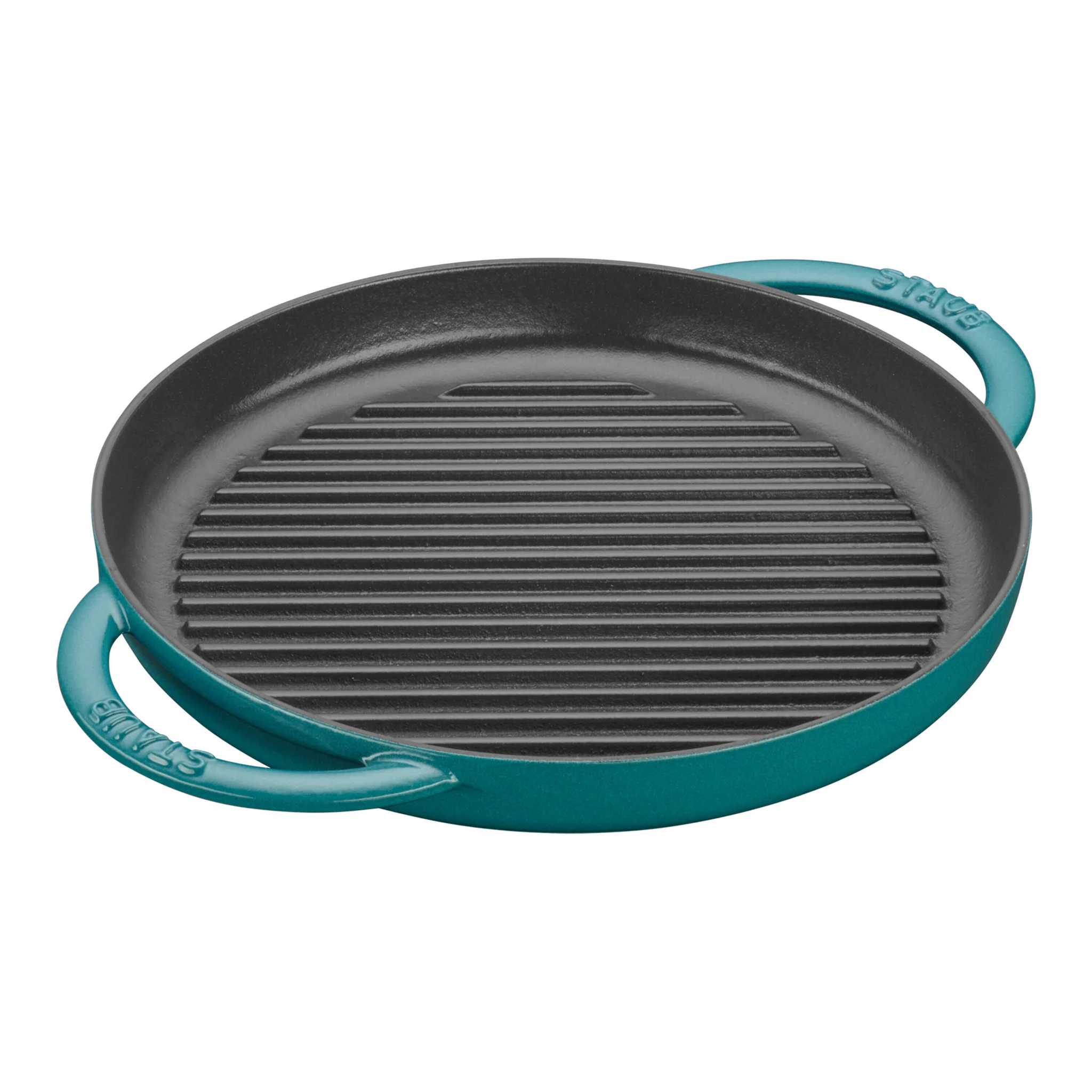Staub Cast Iron 10-inch Round Double Handle Pure Grill Turquoise
