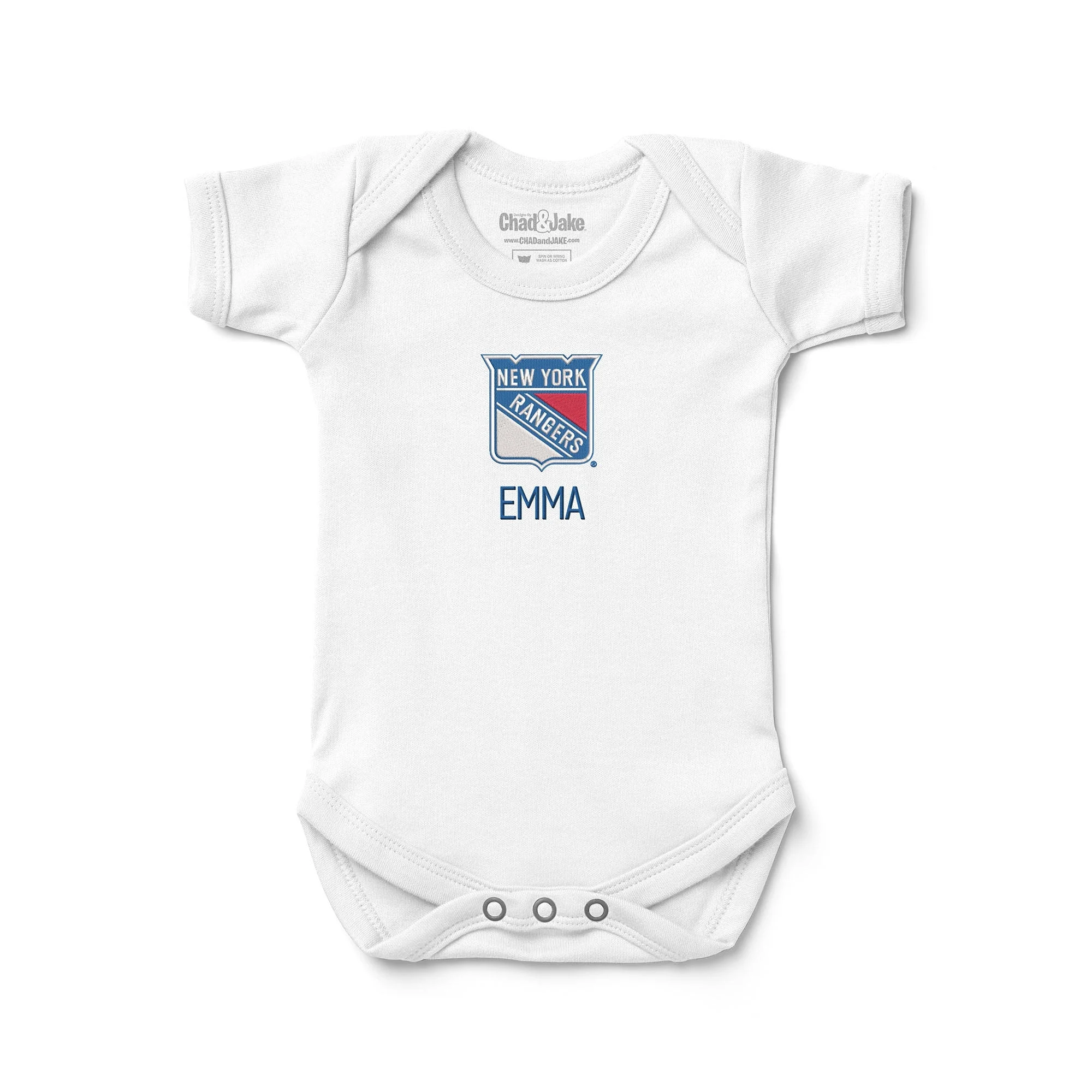 Personalized New York Rangers Bodysuit - White