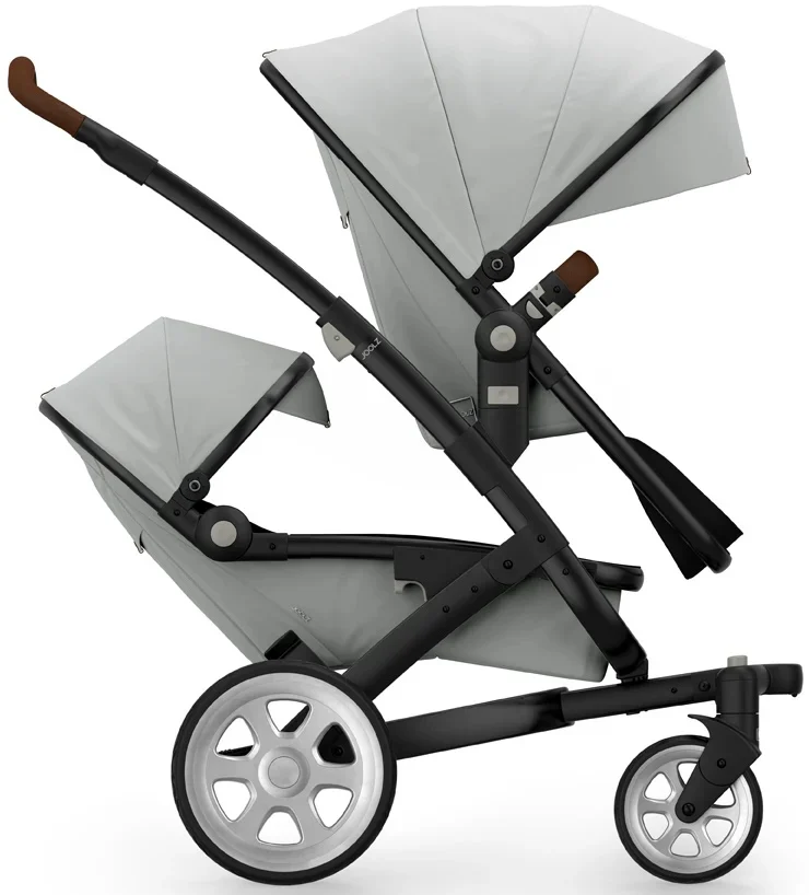 Joolz Geo 2 Tailor Twin Stroller - Black/silver/silver/brown Ajour