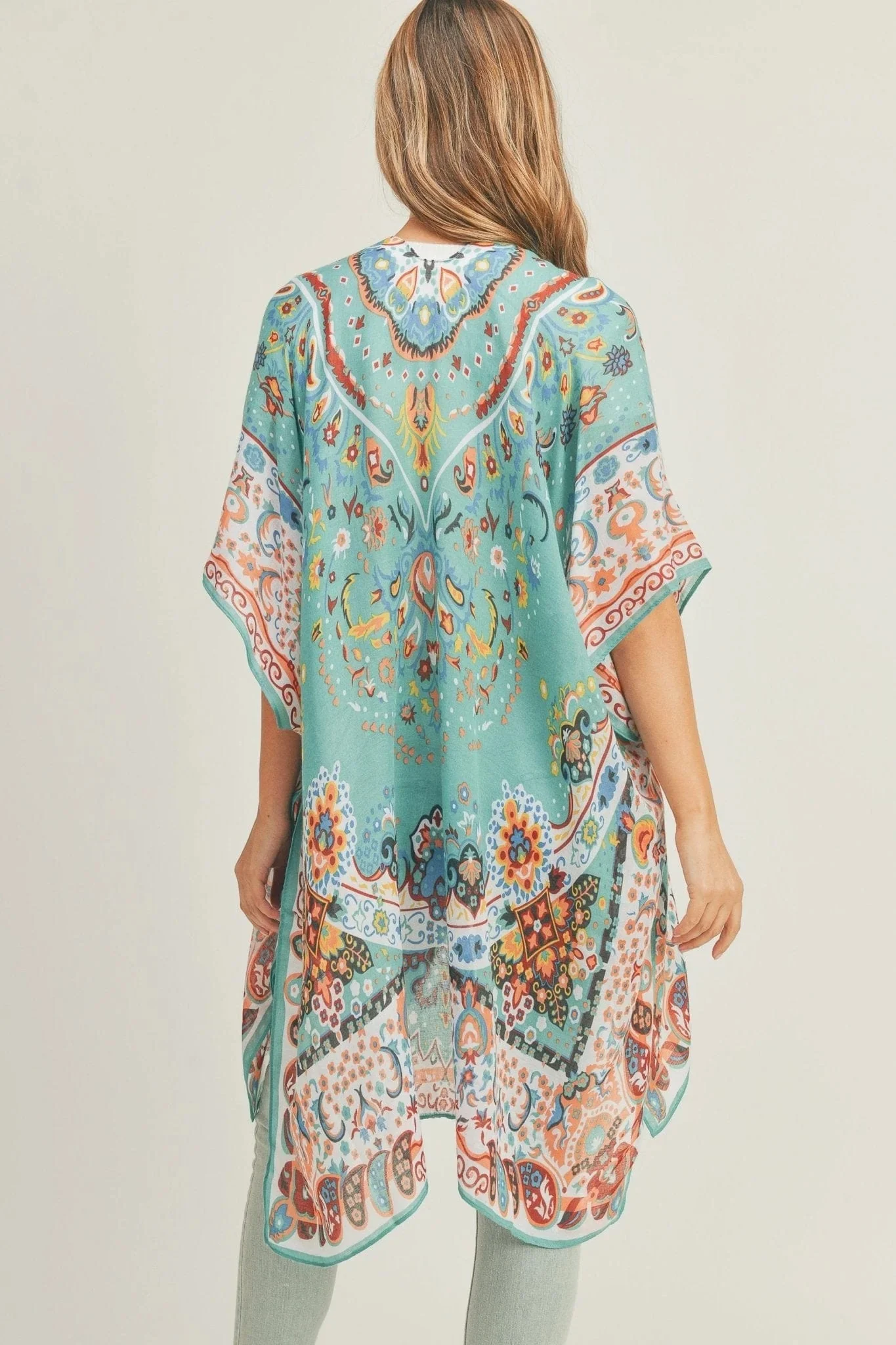 Ms0287 Miranda Boho Kimono - Teal