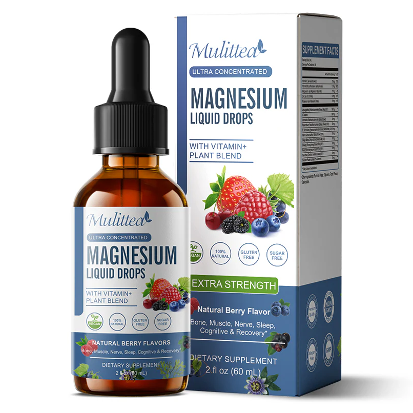 2 Packs Magnesium Glycinate Liquid Drops - Triple Absorption With Vitamin D3 & K2 For Nerve, Heart, Muscle & Metabolism Support