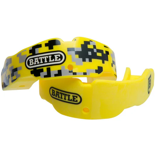 Battle Sports Adult Camo Mouthguard 2-pack With Straps - Yellow